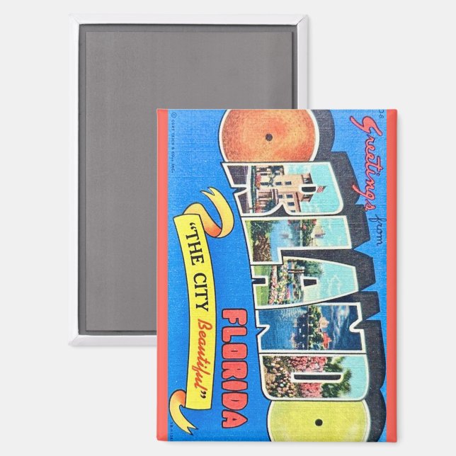 Orlando Vintage Greeting Magnet (Front/Back)