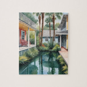 Orlando Vintage Vibes Abstract Florida Travel Jigsaw Puzzle