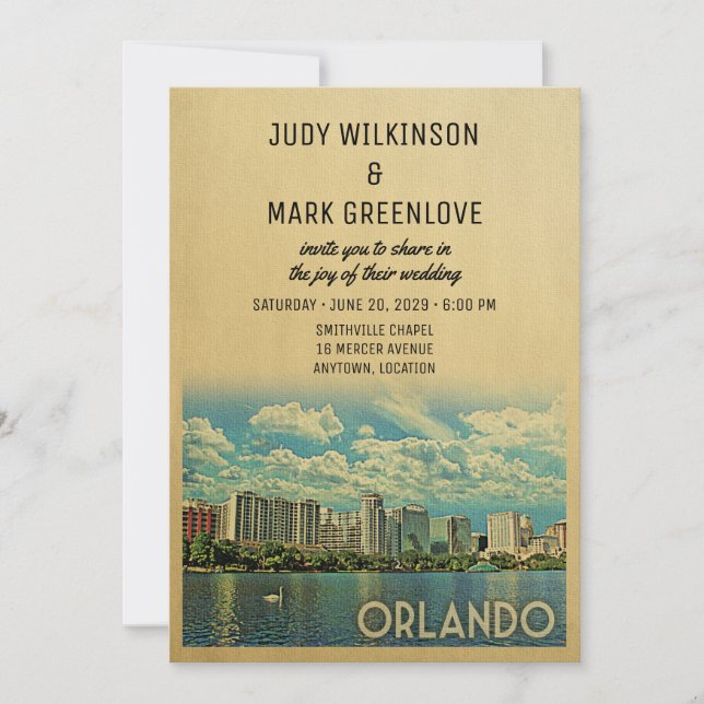 Orlando Wedding Invitation Florida (Front)