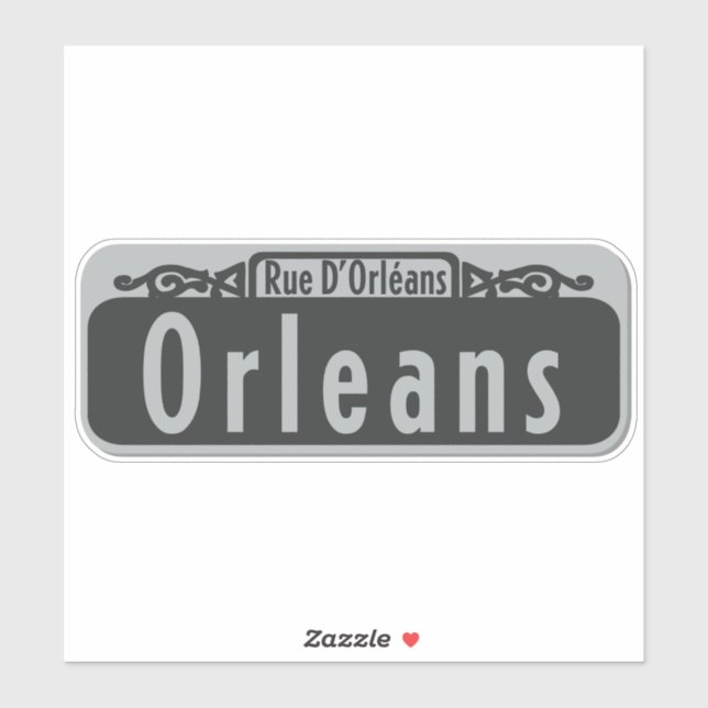 Orleans Street (Rue D’Orléans) Sign Sticker (Sheet)