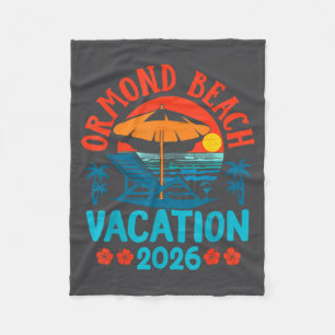 Ormond Beach Florida 2026 Family Vacation Beach Su Fleece Blanket