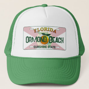 Ormond Beach Florida flag license plate hat