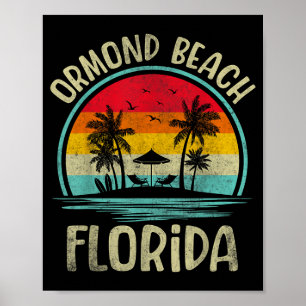 Ormond Beach Florida Palm Tree Family Summer Poster