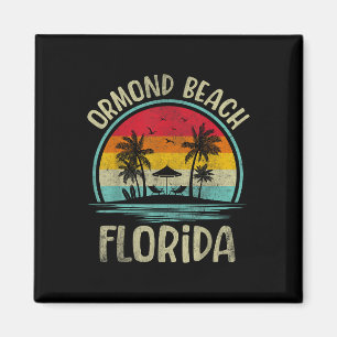 Ormond Beach Florida Palm Tree Family Summer Vacat Magnet
