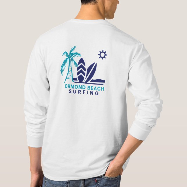 Ormond Beach Florida Surfing T-Shirt (Back)
