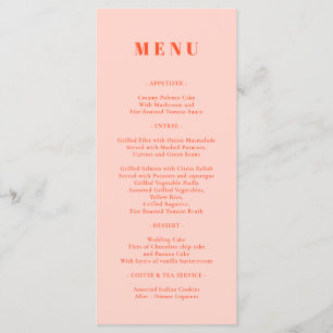 Ornage Pink Menu Simple