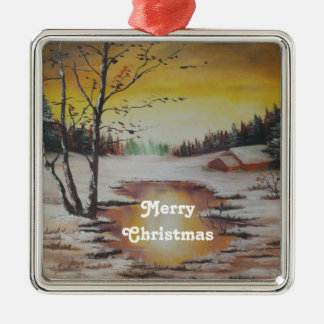 Ornament Ann Hayes Painting Winter Scene