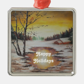 Ornament Ann Hayes Painting Winter Scene