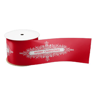Ornament Banner white + your text & ideas Satin Ribbon