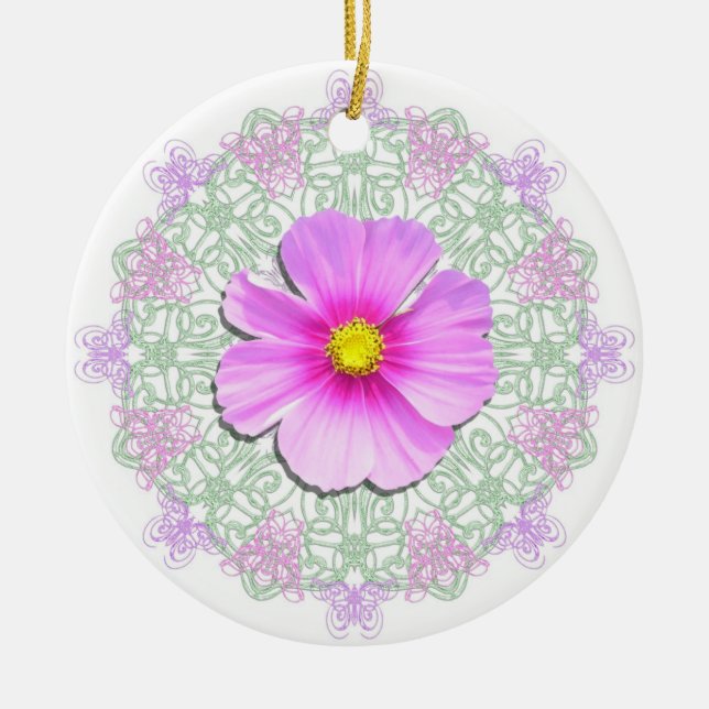 Ornament - Bi-Colour Cosmos on Lace (Front)