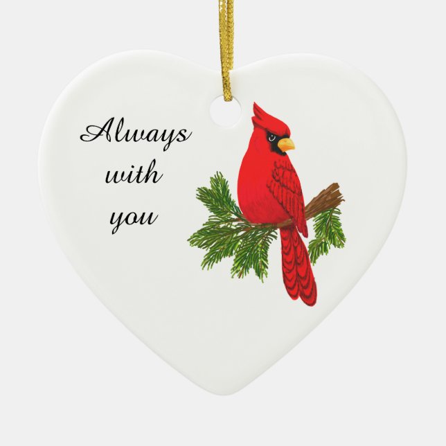 Ornament cardinal, sympathy, Always with you (Front)