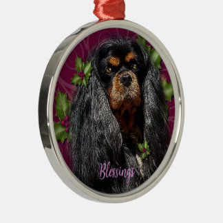 Ornament, Cavalier Spaniel Black and Tan Gift Metal Tree Decoration