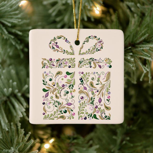 Ornament - Ceramic - Tuscan Box & Box (Tree)