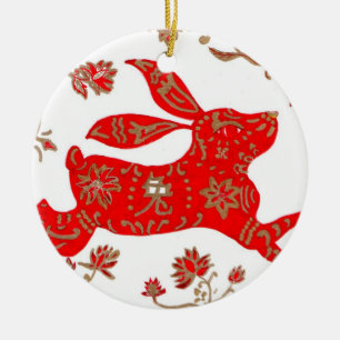Ornament, Chinese Year of the Rabbit Ceramic Tree Decoration