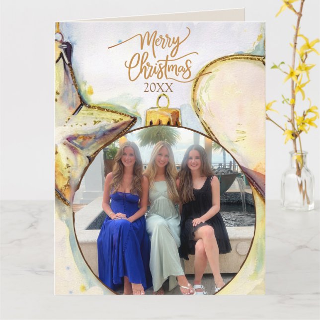 Ornament Christmas Card (Yellow Flower)
