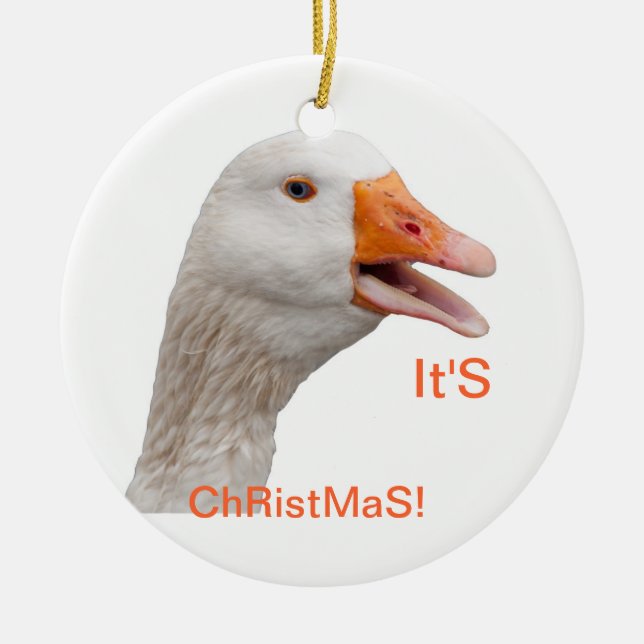Ornament: Christmas Goose Ceramic Tree Decoration (Front)