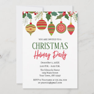 Ornament Christmas Holiday Invitation