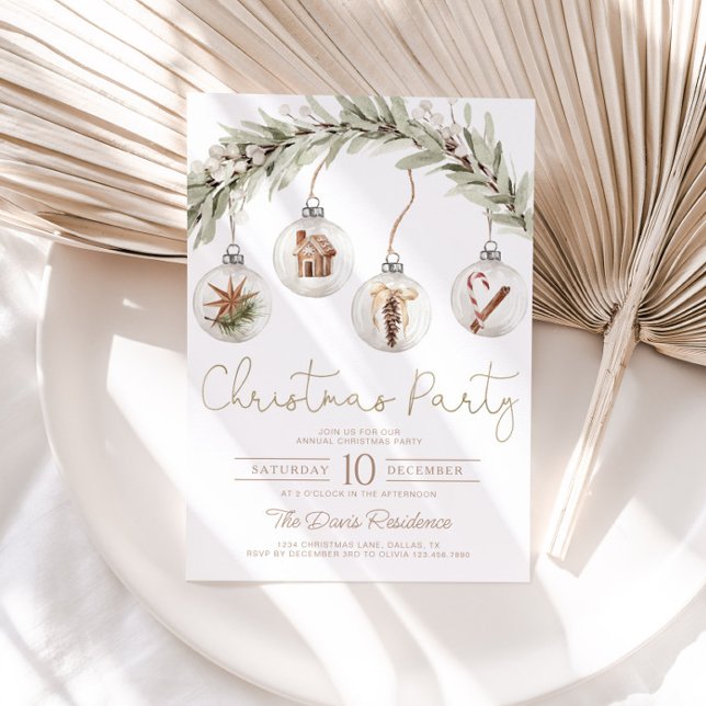 Ornament Christmas Party Invitation (Creator Uploaded)