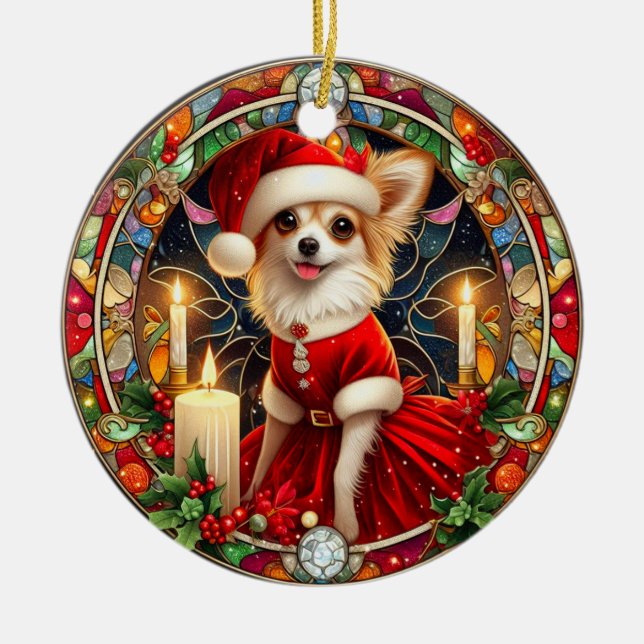 Ornament Christmas Santa Chihuahua (Front)