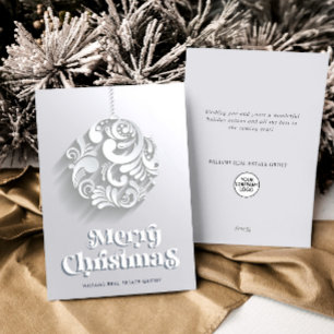 Ornament Christmas Tree Corporate Greeting Holiday Card