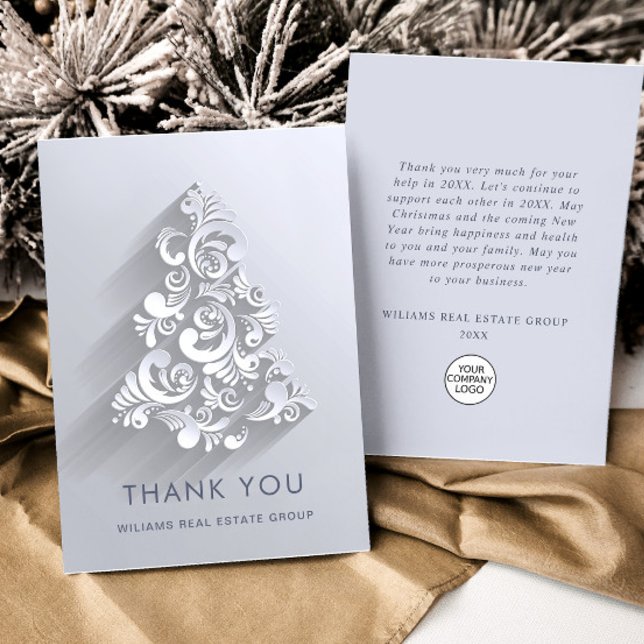 Ornament Christmas Tree Corporate Holiday Thank You Card (Creator Uploaded)