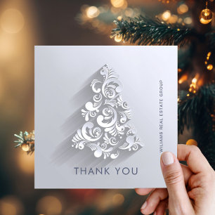 Ornament Christmas Tree Corporate Holiday Thank You Card