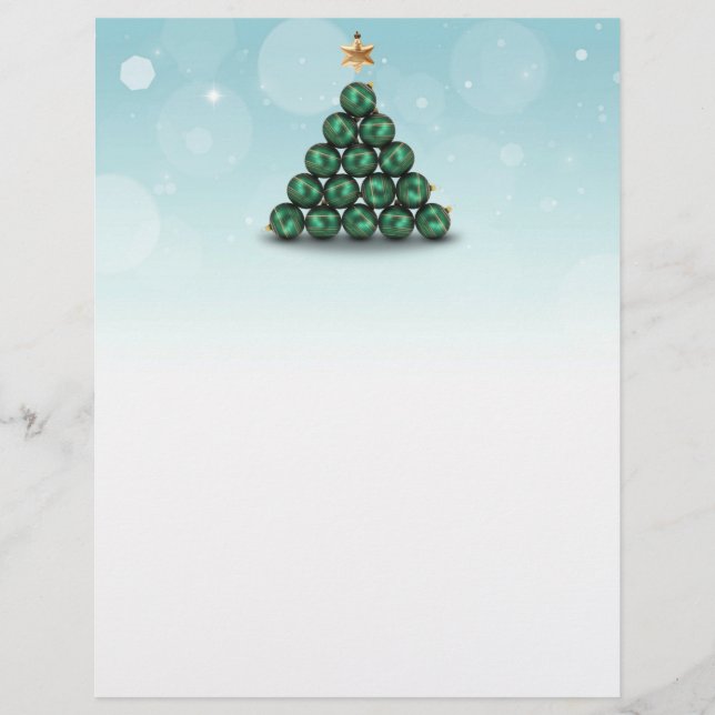 Ornament Christmas Tree - Letterhead Stationery (Front)