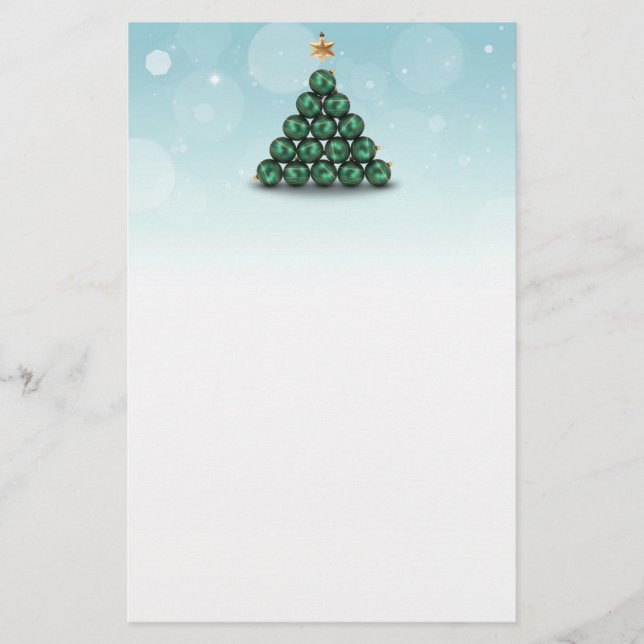 Ornament Christmas Tree - Stationery Letterhead (Front)