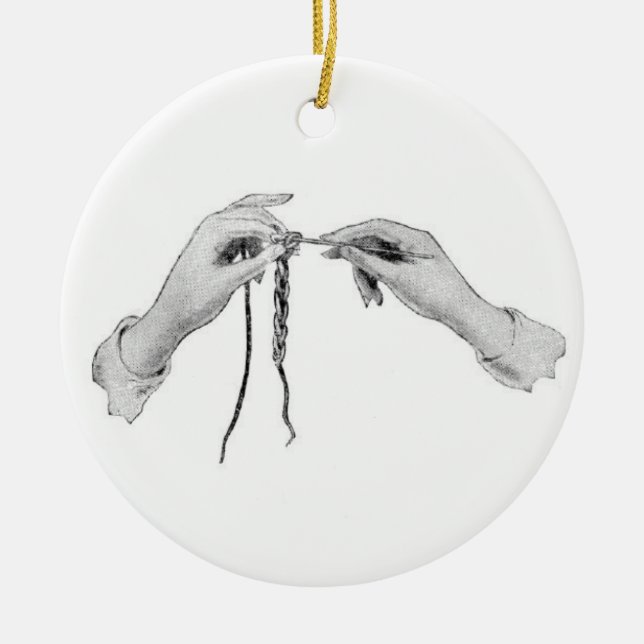 Ornament crocheting hands vintage (Front)