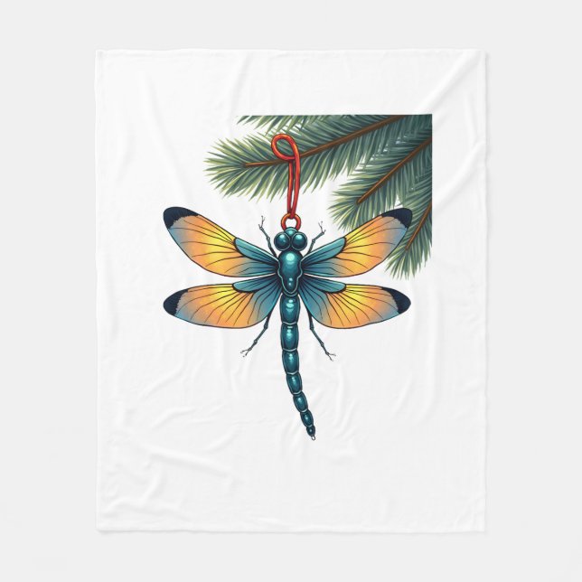 Ornament Dragonfly Fleece Blanket (Front)