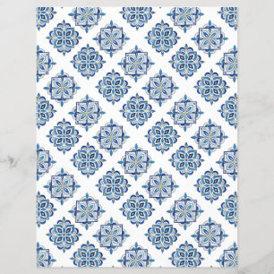 Ornament embroidered blue on white flyer
