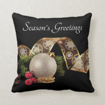 Ornament, Evergreen and Gold Ribbon