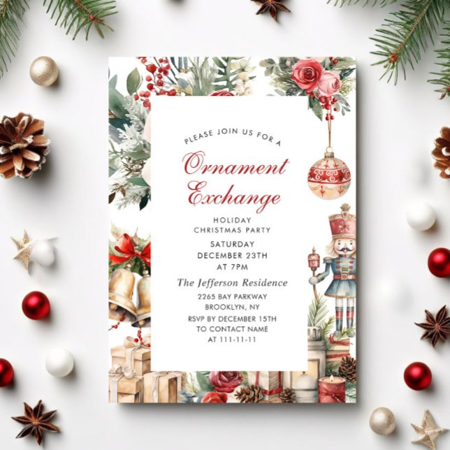 Ornament Exchange Christmas Holiday Party Invitation (Creator Uploaded)