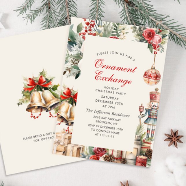 Ornament Exchange Christmas Holiday Party Invitation (Creator Uploaded)