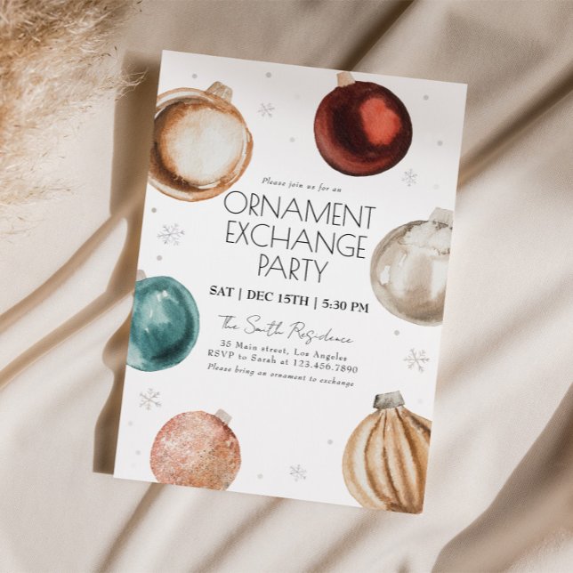 Ornament Exchange Christmas Party Invitation (Creator Uploaded)