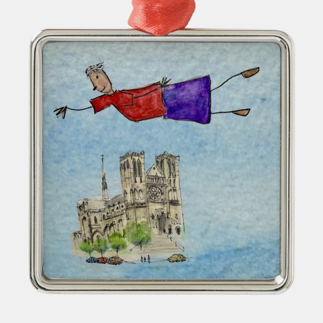 Ornament: Flying Joanna and Grace Cathedral Metal Tree Decoration (Front)
