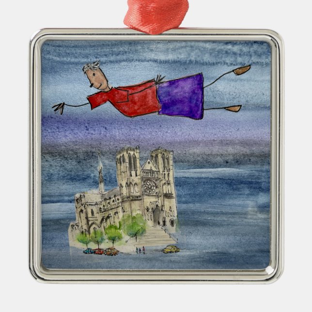 Ornament: Flying Joanna and Grace Cathedral Metal Tree Decoration (Front)