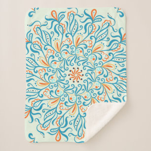 Ornament for ceramic tile. Abstract pattern. Sherpa Blanket
