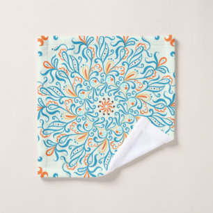 Ornament for ceramic tile. Abstract pattern. Wash Cloth