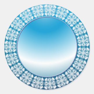Ornament Frame Design Classic Round Sticker