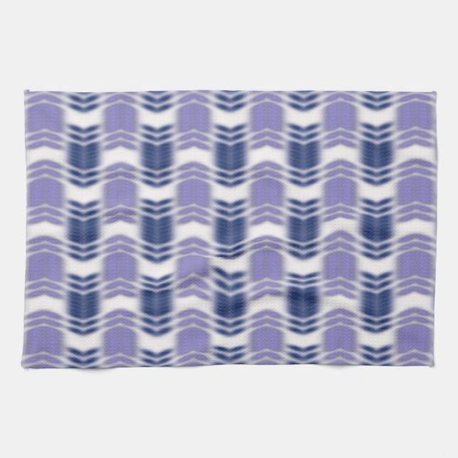 Ornament from blurred lines in blue. tea towel (Horizontal)