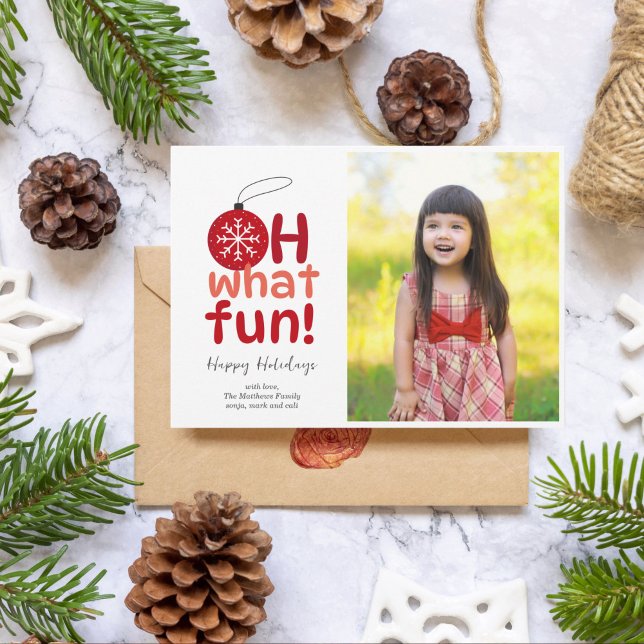 Ornament Fun Flat Holiday Card (Creator Uploaded)