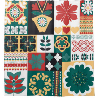 Ornament, geometric arrangement of elements, the c shower curtain