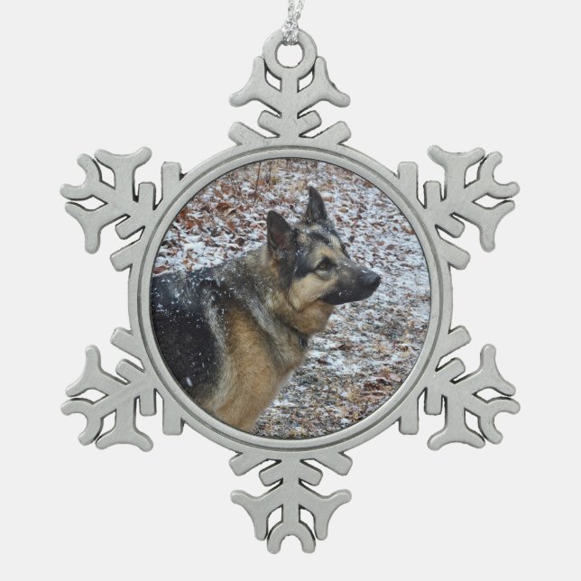 ornament - German Shepherd Snowflake (Front)