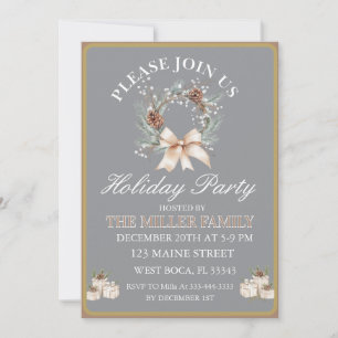Ornament  Gold&Silver Christmas Party  Invitation
