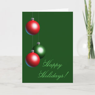 Ornament Happy Holidays Card on Evergreen