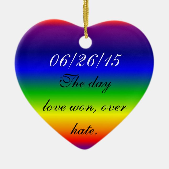 Ornament - Heart - Prismatic Rainbow (Front)