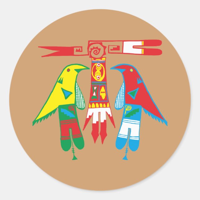 Ornament Indians Native American Classic Round Sticker (Front)