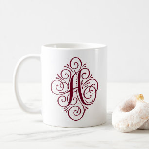 Ornament Monogram Swash Personalised Coffee Mug