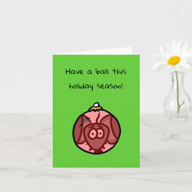 Ornament Mouse Christmas Card with Miki the Mouse (Small Plant)